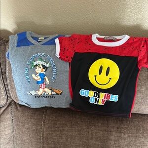 Good Vibes Only Kids T-Shirt - Red and Black